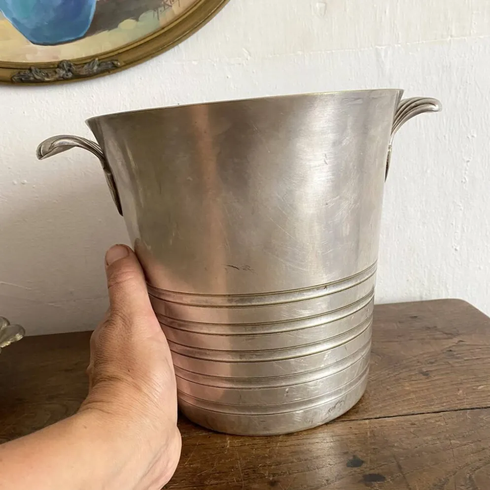 Seau à champagne ancien anses coquille