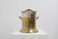 Seau à champagne ancien en cuivre plaqué argent, France, vers 1900