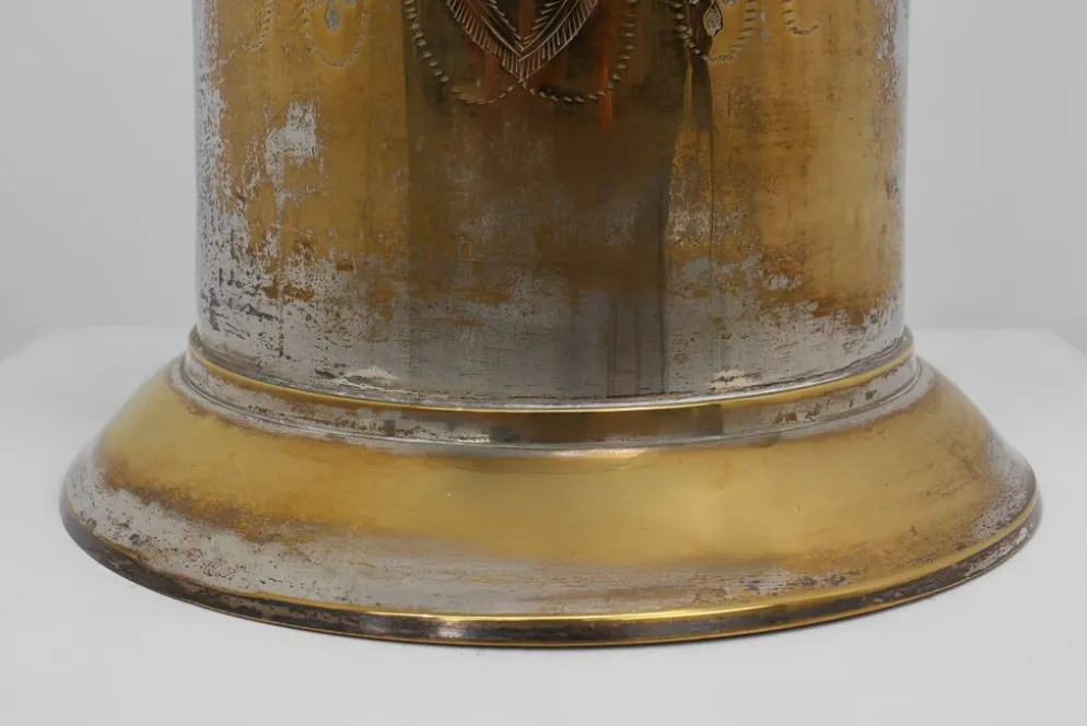 Seau à champagne ancien en cuivre plaqué argent, France, vers 1900