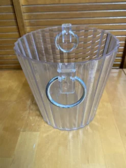 Seau à Champagne Ancien Lucite BLANC FOUSSY Plexi + Anses Métal Vintag