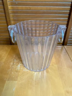 Seau à Champagne Ancien Lucite BLANC FOUSSY Plexi + Anses Métal Vintag