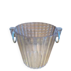 Seau à Champagne Ancien Lucite BLANC FOUSSY Plexi + Anses Métal Vintag