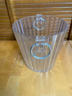 Seau à Champagne Ancien Lucite BLANC FOUSSY Plexi + Anses Métal Vintag
