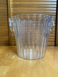 Seau à Champagne Ancien Lucite BLANC FOUSSY Plexi + Anses Métal Vintag