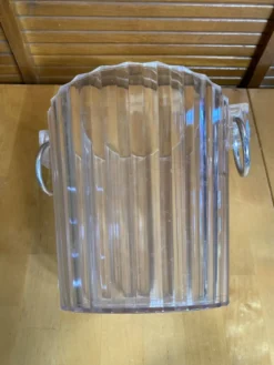 Seau à Champagne Ancien Lucite BLANC FOUSSY Plexi + Anses Métal Vintag