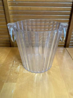 Seau à Champagne Ancien Lucite BLANC FOUSSY Plexi + Anses Métal Vintag