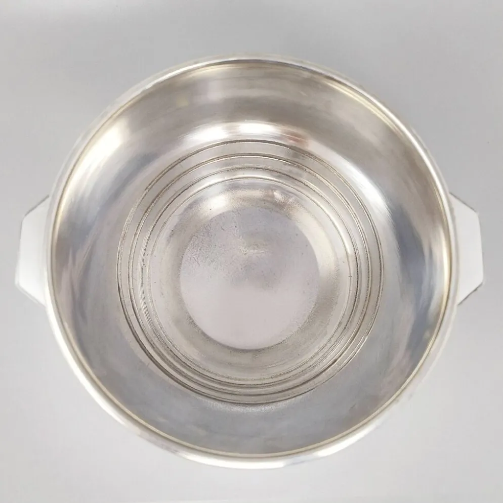 Seau à champagne Art Déco en argent massif par Luc Lanel pour Christofle Gallia