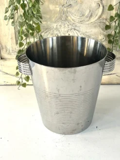 Seau à champagne Art Déco, vintage en acier inoxydable chromé français