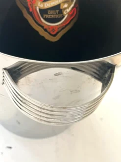 Seau à champagne Art Déco, vintage en acier inoxydable chromé français