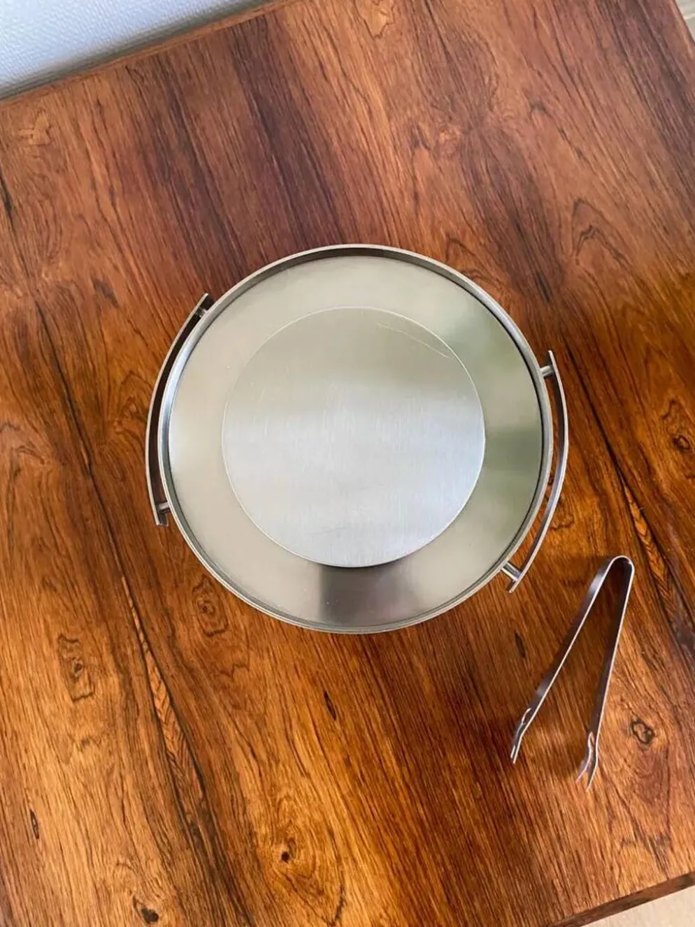 Seau à champagne « Cylinda Line » en acier inoxydable d’Arne Jacobsen pour Stelton, Danemark 1970s