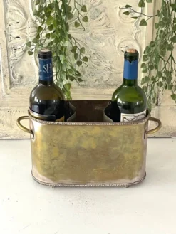 Seau à champagne de style Sheffield pour plusieurs bouteilles en métal argenté