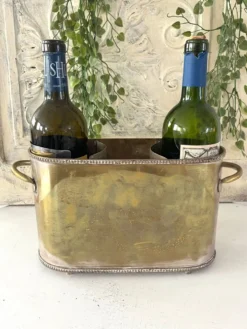 Seau à champagne de style Sheffield pour plusieurs bouteilles en métal argenté