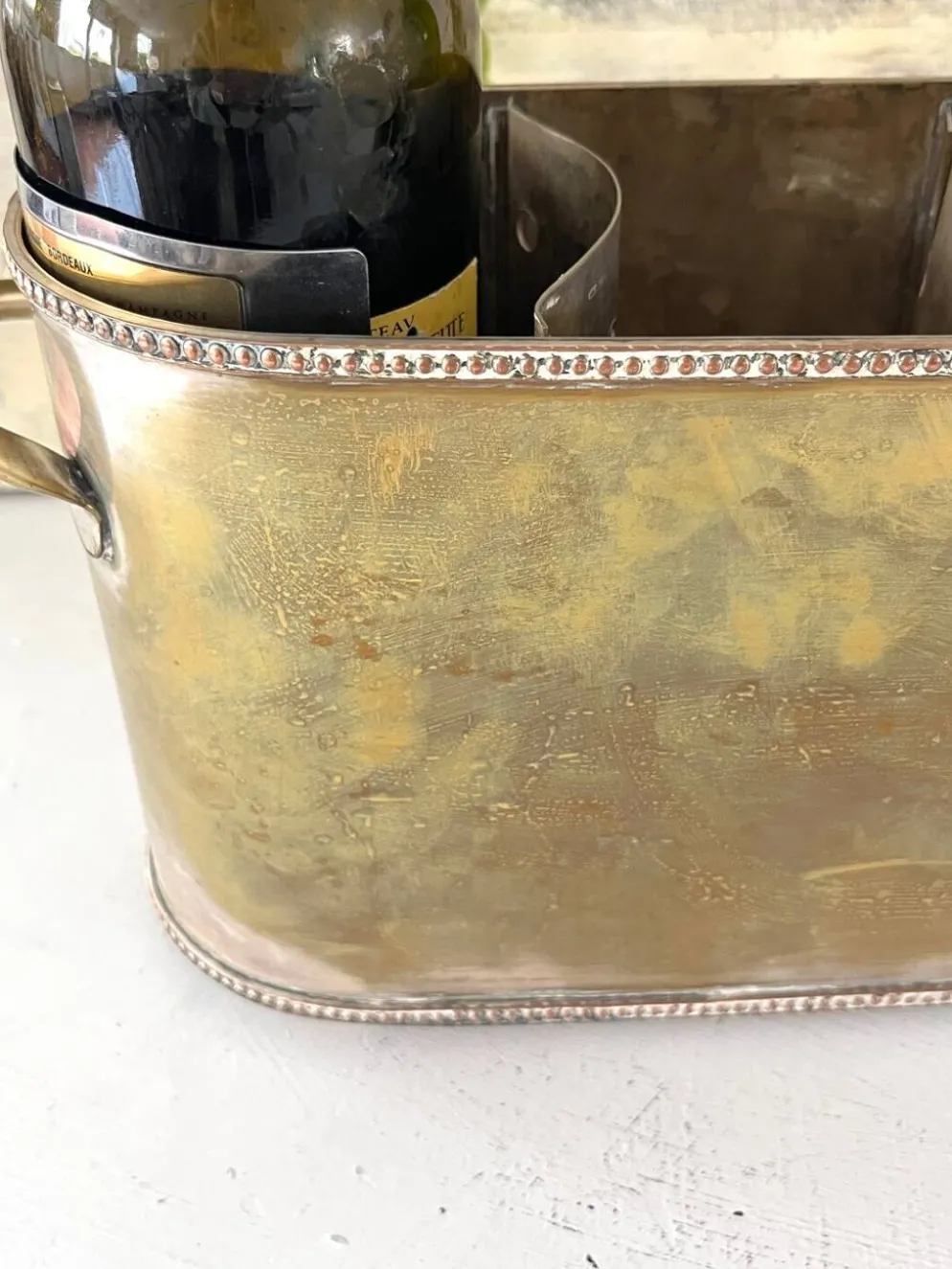 Seau à champagne de style Sheffield pour plusieurs bouteilles en métal argenté