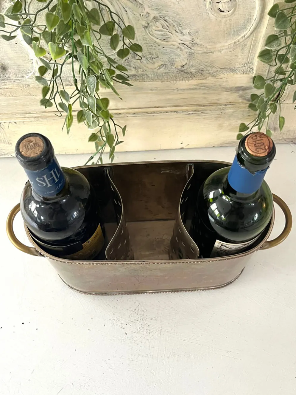 Seau à champagne de style Sheffield pour plusieurs bouteilles en métal argenté