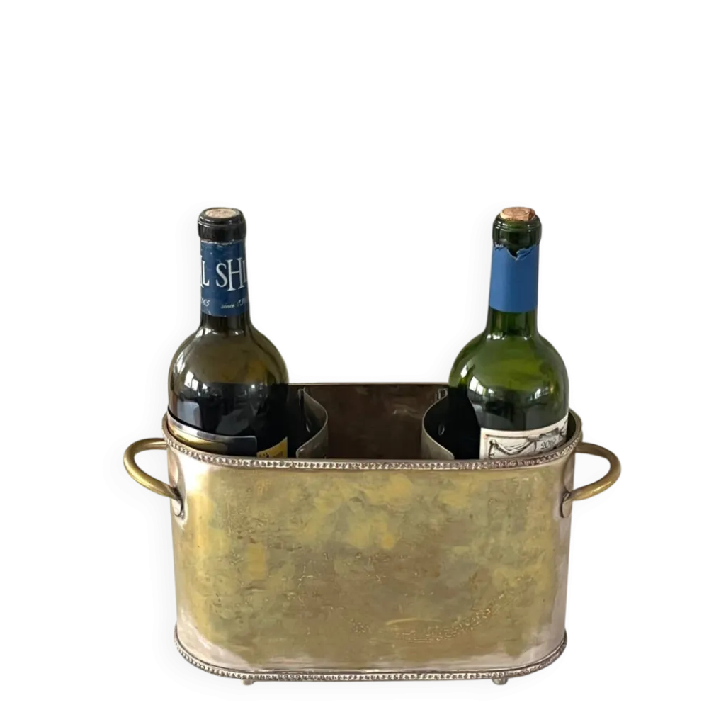 Seau à champagne de style Sheffield pour plusieurs bouteilles en métal argenté