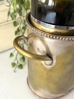 Seau à champagne de style Sheffield pour plusieurs bouteilles en métal argenté
