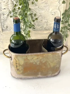 Seau à champagne de style Sheffield pour plusieurs bouteilles en métal argenté