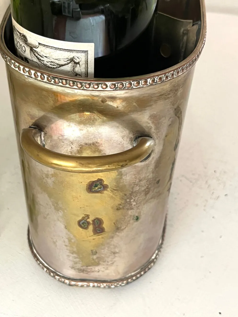 Seau à champagne de style Sheffield pour plusieurs bouteilles en métal argenté