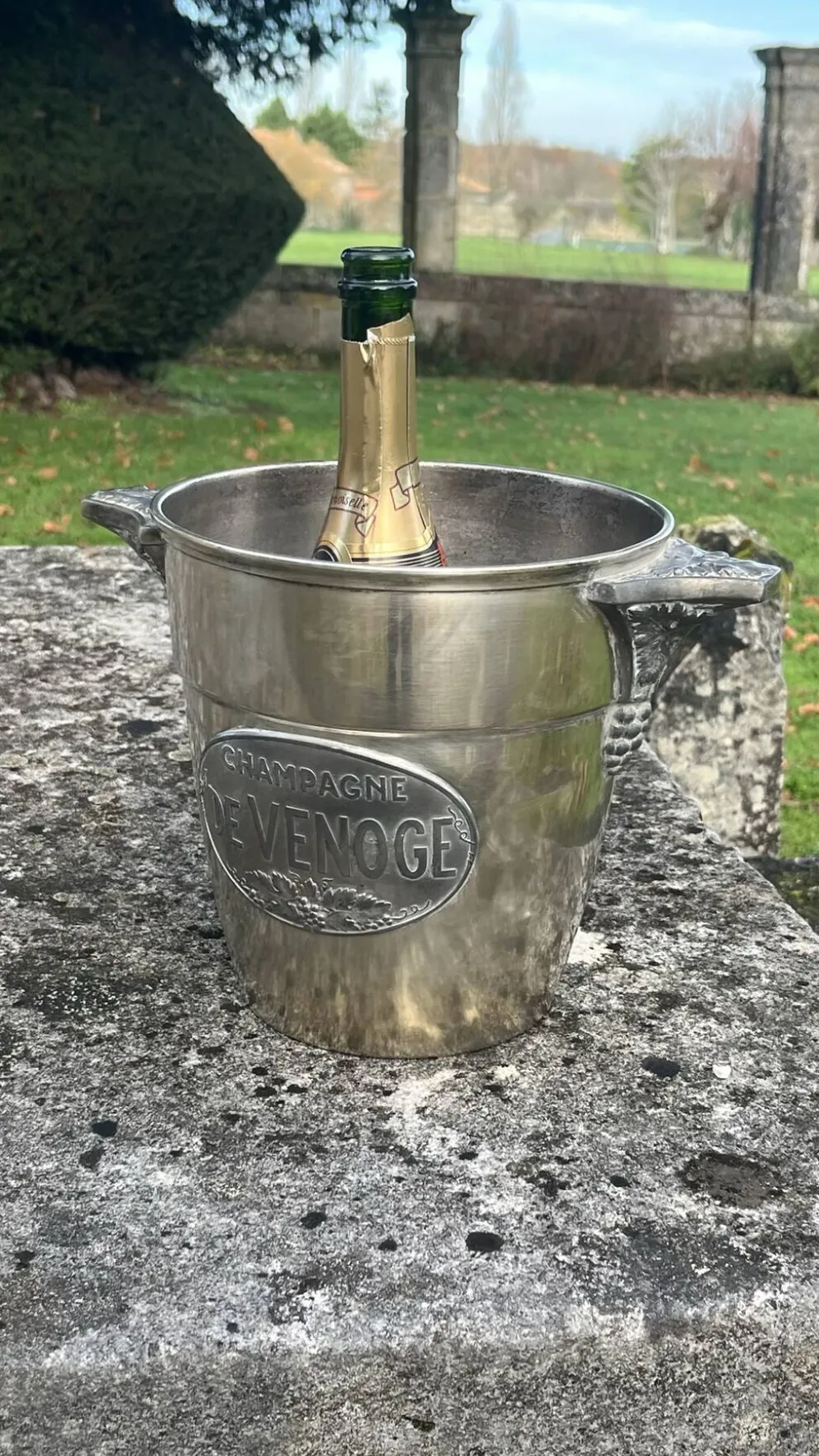 Seau à champagne De Venoge, refroidisseur à champagne antique art déco