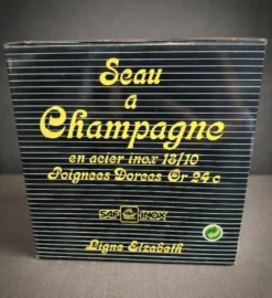 Seau à champagne Elizabeth, SAF Inox, Acier 18/10 et Or Zecchino, 1970