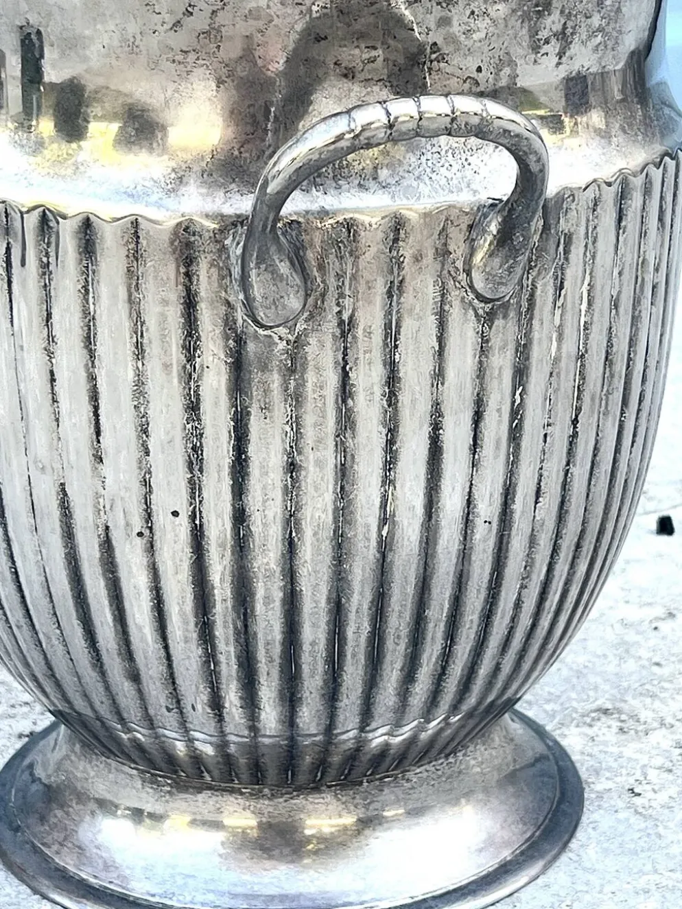 Seau à champagne en argent massif – Rafraîchisseur à vin de style Empire italien
