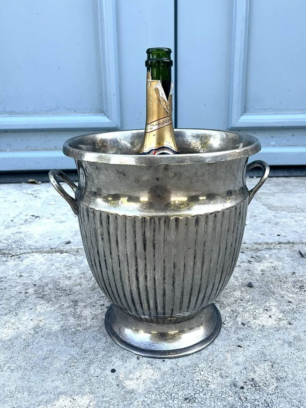 Seau à champagne en argent massif – Rafraîchisseur à vin de style Empire italien