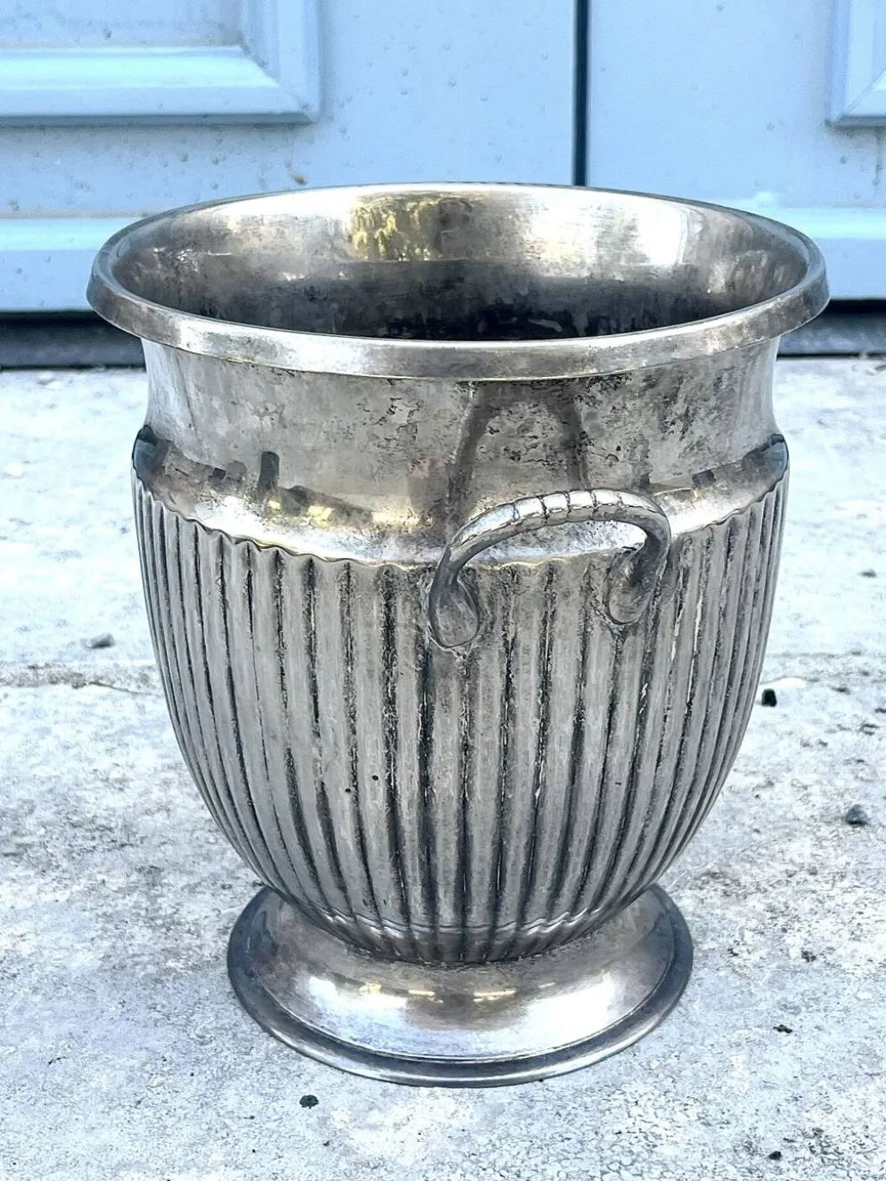 Seau à champagne en argent massif – Rafraîchisseur à vin de style Empire italien