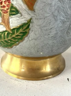 Seau à champagne en cloisonné français émaillé coloré sur laiton.