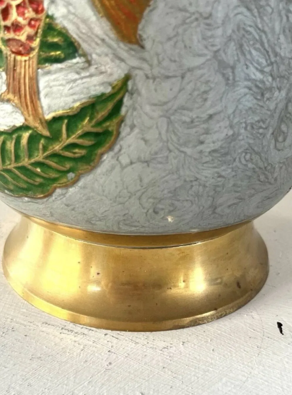 Seau à champagne en cloisonné français émaillé coloré sur laiton.