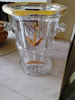Seau à champagne en cristal artisanal de lorraine