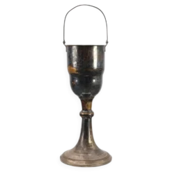 Seau à champagne en cuivre argenté Art Déco sur pied, France 1910