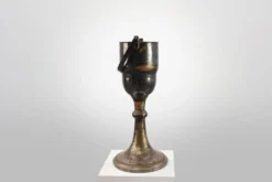 Seau à champagne en cuivre argenté Art Déco sur pied, France 1910