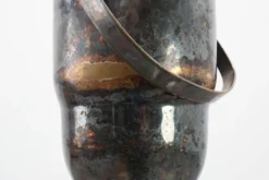 Seau à champagne en cuivre argenté Art Déco sur pied, France 1910