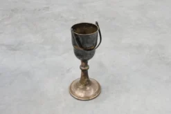 Seau à champagne en cuivre argenté Art Déco sur pied, France 1910