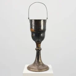 Seau à champagne en cuivre argenté Art Déco sur pied, France 1910