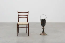 Seau à champagne en cuivre argenté Art Déco sur pied, France 1910