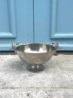 Seau à champagne en forme de tête de cerf sur pied.