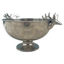 Seau à champagne en forme de tête de cerf sur pied.