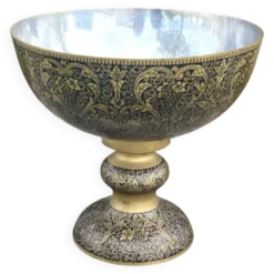 Seau à champagne en laiton avec piédestal floral orné