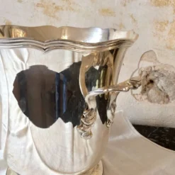 Seau à champagne en métal argenté St-Médard