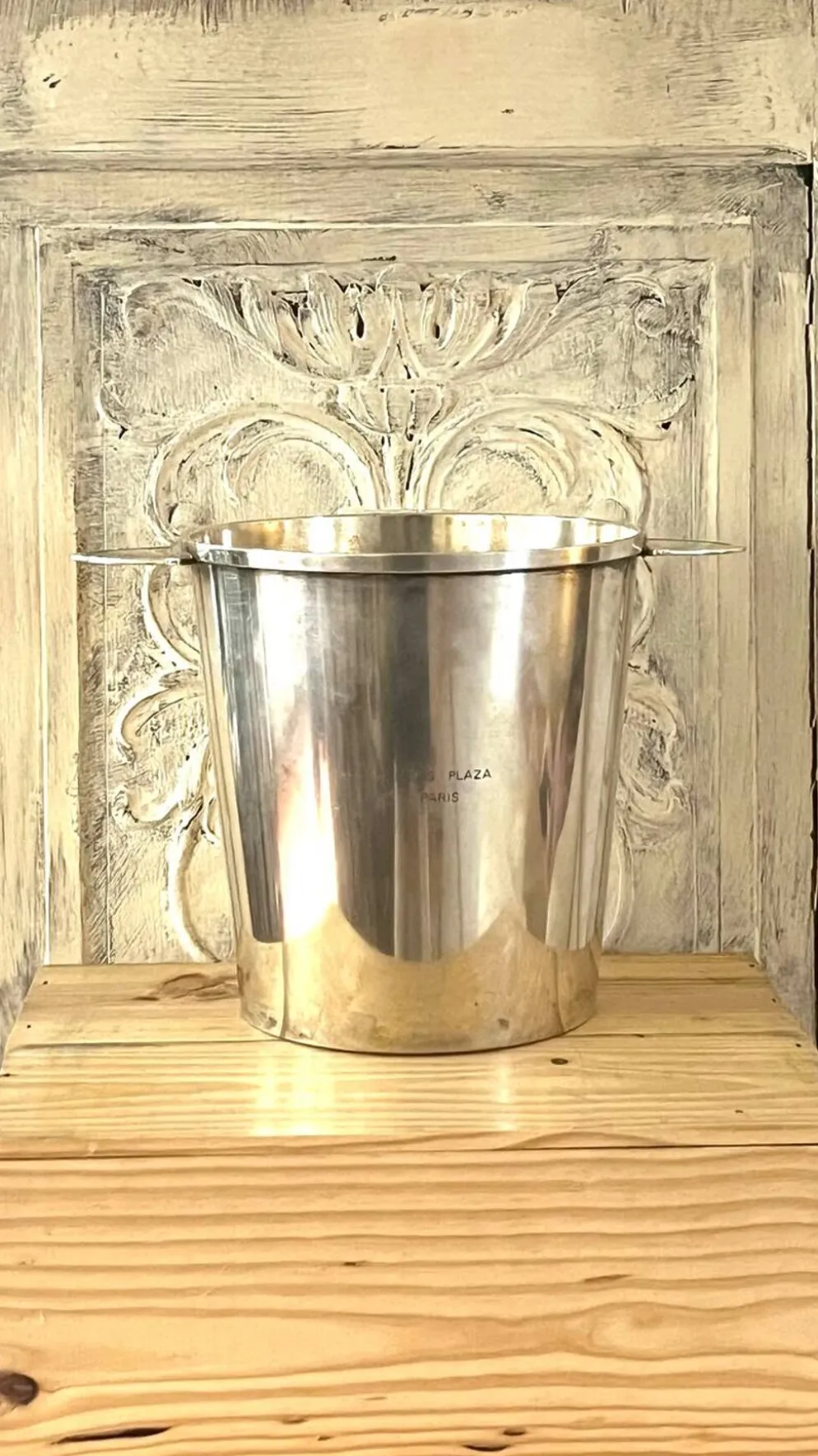 Seau à champagne en métal argenté Christofle – Relais Plaza Paris