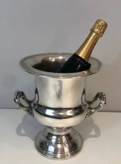 Seau à champagne en métal argenté