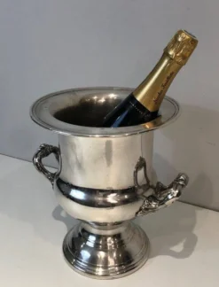 Seau à champagne en métal argenté