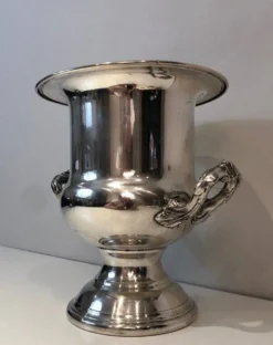 Seau à champagne en métal argenté