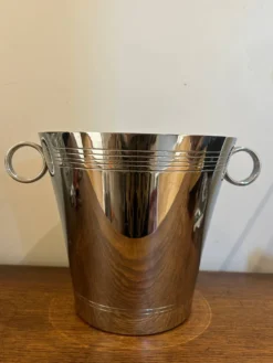 seau à champagne en métal chromé 1950