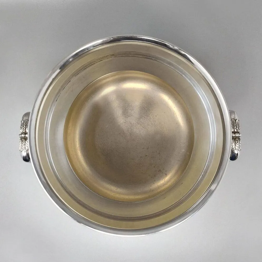 Seau à champagne et à glace en métal argenté "Sully" des années 1950 (Collection Gallia)