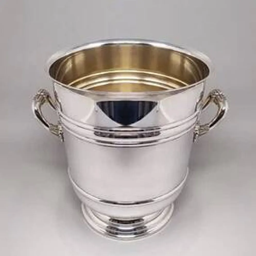 Seau à champagne et à glace en métal argenté "Sully" des années 1950 (Collection Gallia)