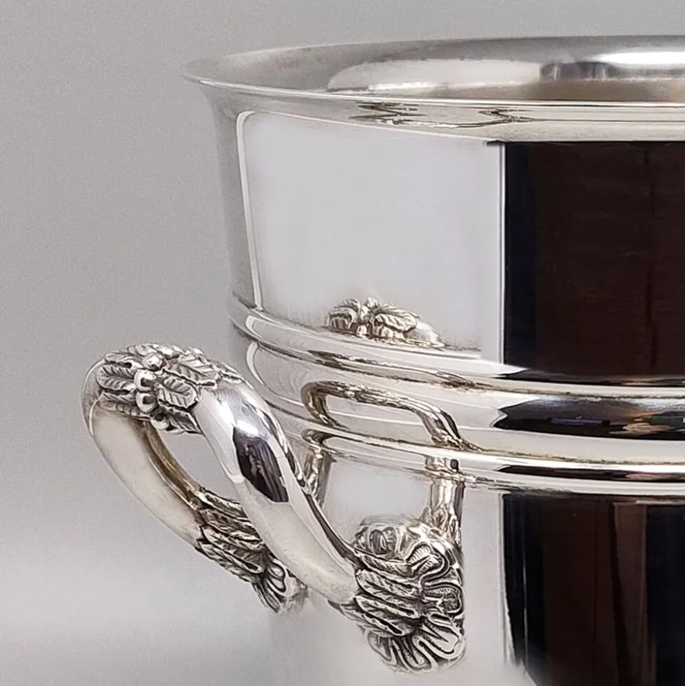 Seau à champagne et à glace en métal argenté "Sully" des années 1950 (Collection Gallia)