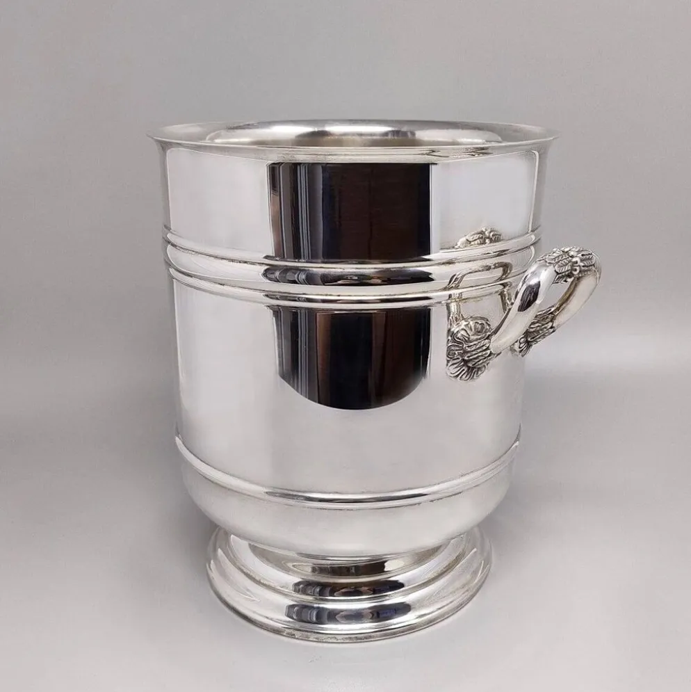 Seau à champagne et à glace en métal argenté "Sully" des années 1950 (Collection Gallia)