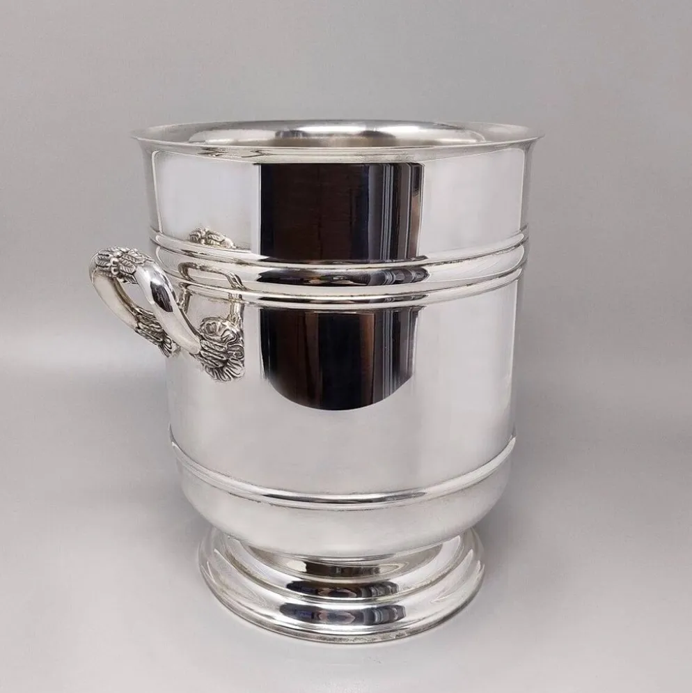 Seau à champagne et à glace en métal argenté "Sully" des années 1950 (Collection Gallia)